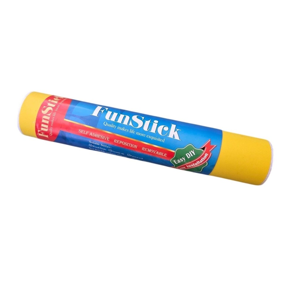 FunStick Yellow Self Adhesive Wallpaper‎ Peel and Stick Removable Vinyl Roll D1